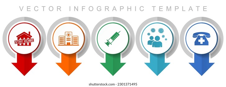 Health and medicine icon set, miscellaneous pointer icons such as stay home, hospital, vaccine, people and emergency phone for webdesign and mobile applications, modern design infographic vector templ