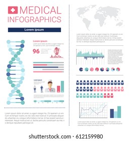 Health Medicine Infographics Information Banner With Copy Space Vector Illustration