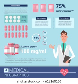 Health Medicine Infographics Information Banner With Copy Space Vector Illustration