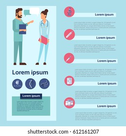 Health Medicine Infographics Information Banner With Copy Space Vector Illustration