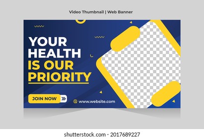Health And Meditation Video Thumbnail Design Template