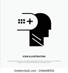 Health, Mental, Medical, Mind solid Glyph Icon vector