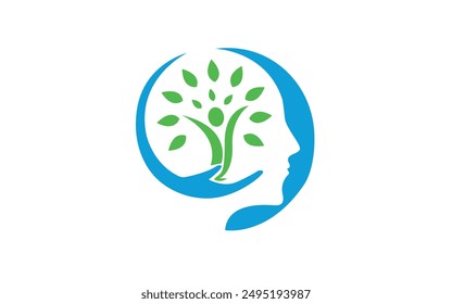 Health mind care hand logo design pro vector