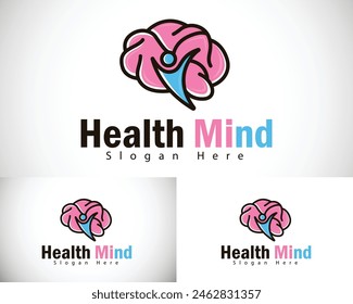 health mind logo creative brain design concept smart people success education