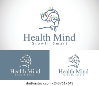health mind logo creative nature life design concept line
