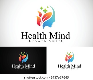 health mind logo creative nature design concept psychology consulting