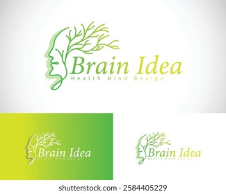 health mind logo creative psychology human tree design idea smart brain