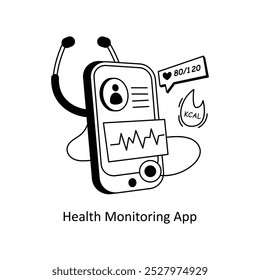 Health Monitoring App concepts style illustration. EPS 10 File