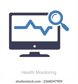 Health Monitoring and emergency icon concept