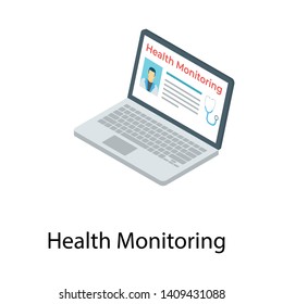 
Health monitoring icon in isometric design 
