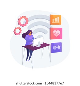 Health Monitoring System. Medical Stats Tracking Software, Online Doctor Consultation, Telemedicine Service. Distance Examination And Consulting. Vector Isolated Concept Metaphor Illustration