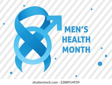 Men’s Health Month. Health education program. Blue ribbon. Medical concept. Care and health. Medical Health Awareness Campaign