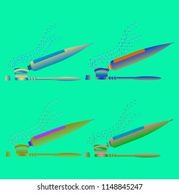 Health multicolor tooth hygienical dental brush instrument.