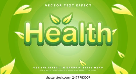 health and nature 3d style editable text effect Template