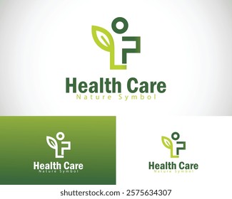 health nature logo creative plus design concept leave health herbal sign symbol
