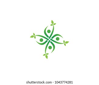 Health nature  success people care logo and symbols template
