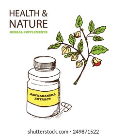 Health and Nature Supplements Collection. Ashwagandha - Withania Somnifera