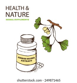 Health and Nature Supplements Collection. Ginkgo biloba 