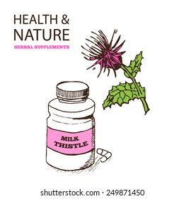 Health and Nature Supplements Collection. Milk Thistle - Silybum marianum