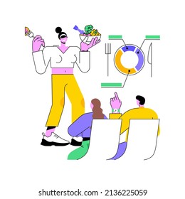 Health and nutrition workshop abstract concept vector illustration. Healthy eating workshop, nutrition habits corrective, preventive children care, learn cooking, losing weight abstract metaphor.