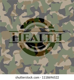 Health on camouflage texture