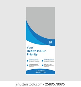 health is our priority rollup banner design template