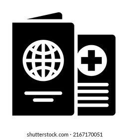 Health passport icons glyph style. Glyph style. Vector. Isolate on white background.