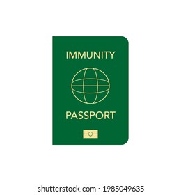 Health passport for travel. Green. Vector graphics