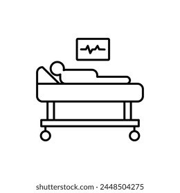 health, patient, recovery, room icon, vector flat liner illustration for web and app..eps