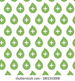 Health pattern. Green drop. Suitable for packaging, printing and web. Disease prevention. Quarantine, epidemic.