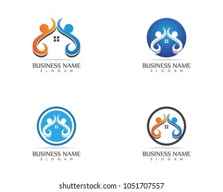 Health people care logo design template