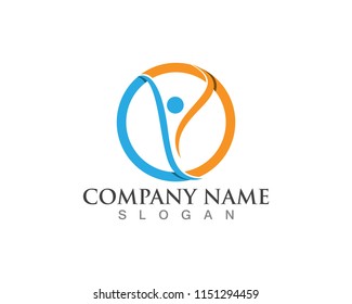 Health people care logo symbols template