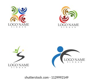 Health people care logo vector template