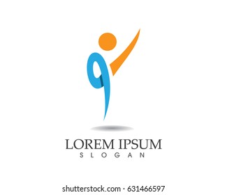 Health people jump success life logo