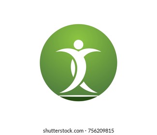 Health people leaf logo design template