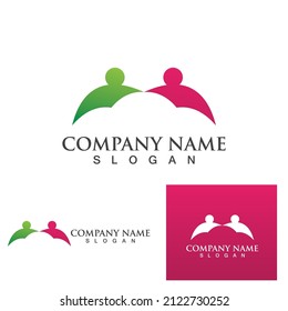 Health people leaf logo green vector