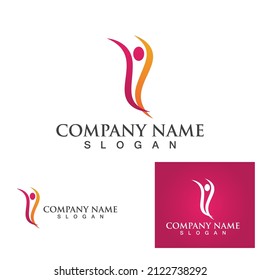 Health people leaf logo green vector