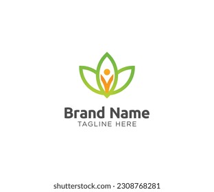 Health People Logo design, nature, health care, wellness logo