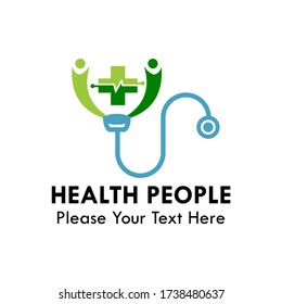 Health people logo design template illustration. there are stethoscope and people