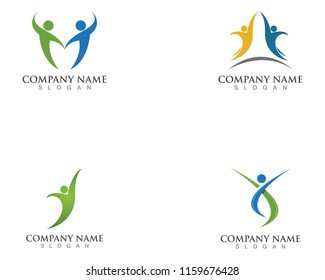 Health people logo and symbols template icons