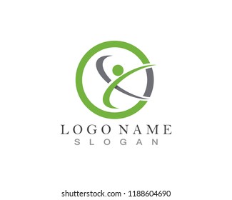 Health people logo and symbols template icons