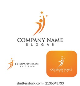 Health people star  logo sign illustration vector design