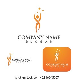 Health people star  logo sign illustration vector design