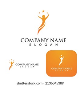 Health people star  logo sign illustration vector design