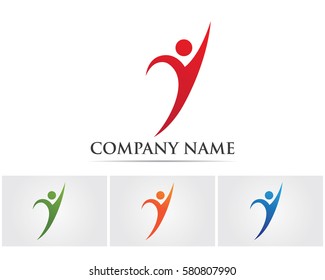 Health people success life vector logo and template