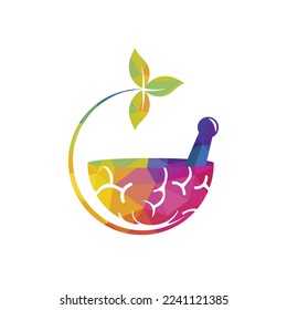 Health pharmacy vector logo design. Brain pharmacy logo concept.