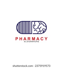 Health pill medical logo vector.