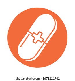 health pill , silhouette style icon vector illustration design