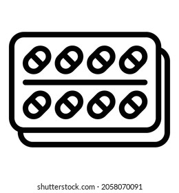 Health pills icon outline vector. Capsule drug. Medical tablet