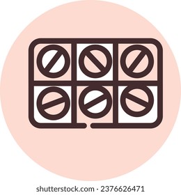Health pills, illustration or icon, vector on white background.